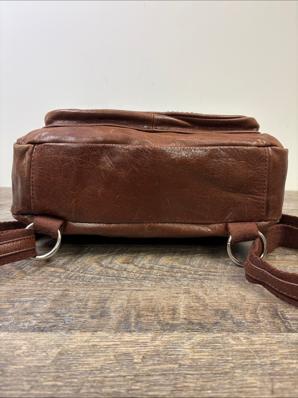 The Sak Brown Leather Convertible Backpack Crossbody Bag - Picture 9 of 14